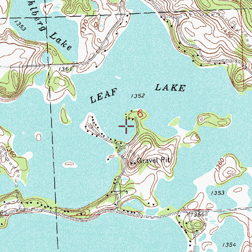 Topographic Map of Leaf Lake, MN