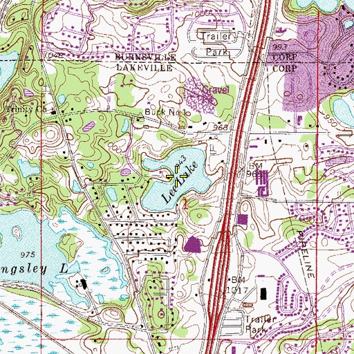 Topographic Map of Lee Lake, MN