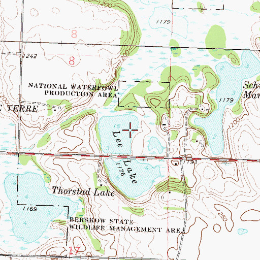 Topographic Map of Lee Lake, MN