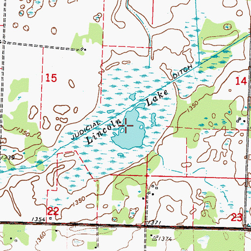 Topographic Map of Lincoln Lake, MN
