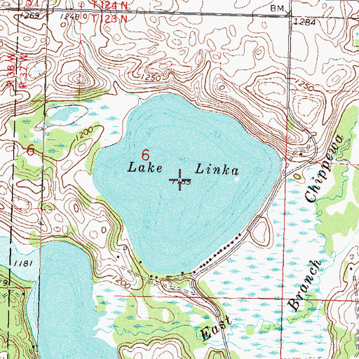 Topographic Map of Lake Linka, MN