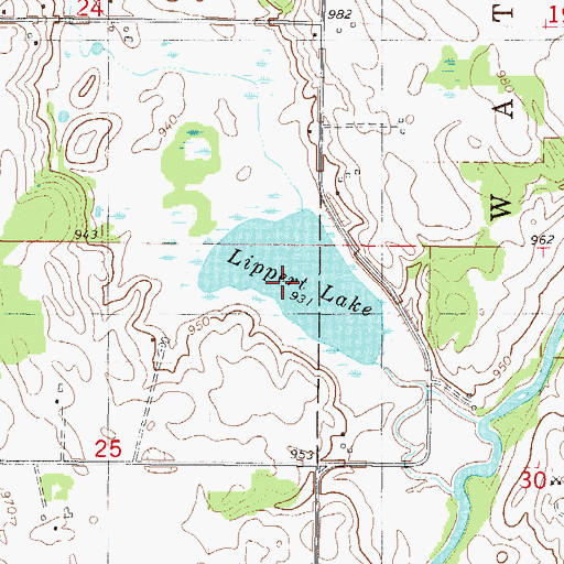 Topographic Map of Lippert Lake, MN