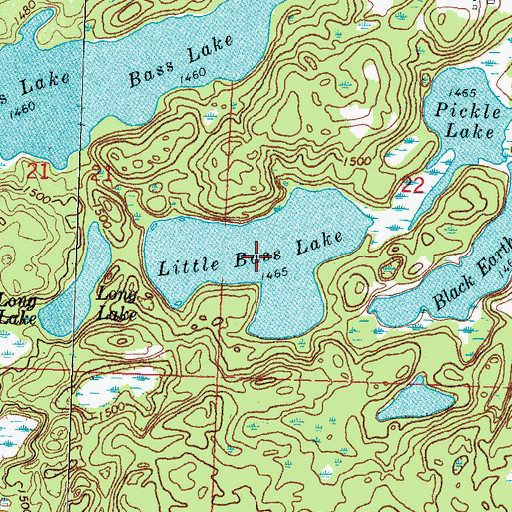 Topographic Map of Little Bass Lake, MN