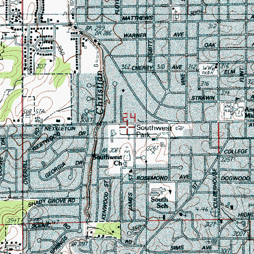 Topographic Map of Jonesboro Fire Department Station 2, AR