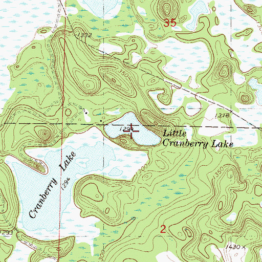 Topographic Map of Little Cranberry Lake, MN