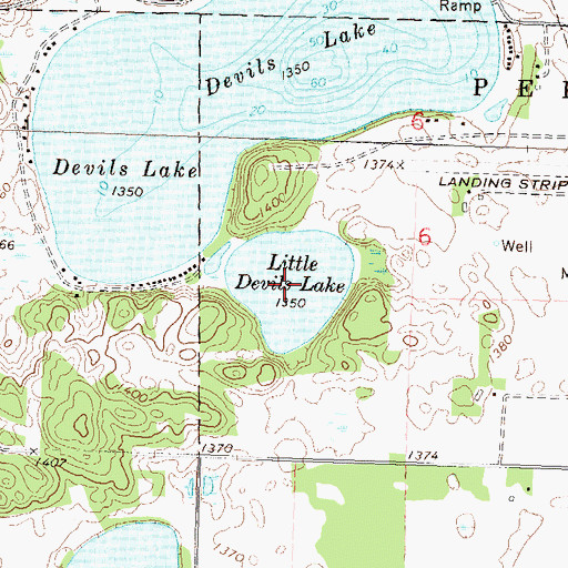 Topographic Map of Little Devils Lake, MN