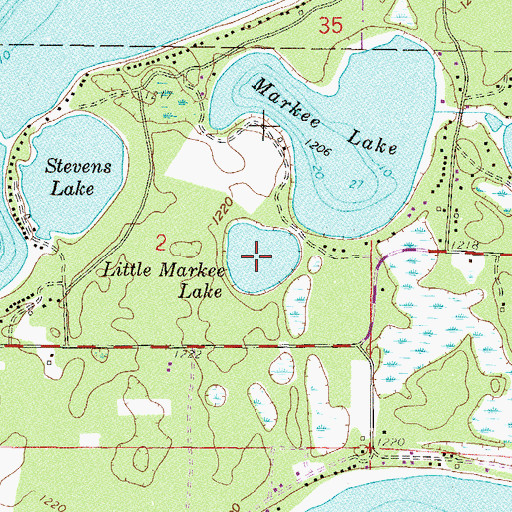 Topographic Map of Little Markee Lake, MN