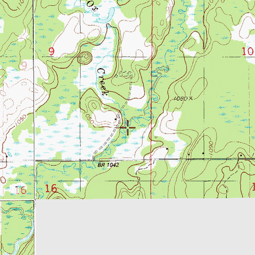 Topographic Map of Little Ox Creek, MN