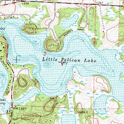 Topographic Map of Little Pelican Lake, MN