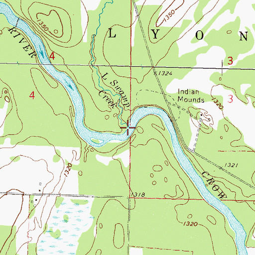 Topographic Map of Little Swamp Creek, MN