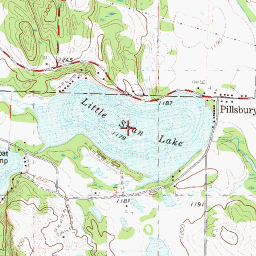 Topographic Map of Little Swan Lake, MN