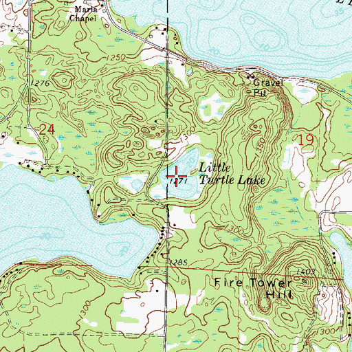 Topographic Map of Little Turtle Lake, MN