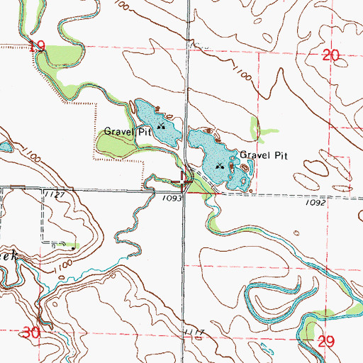 Topographic Map of Lone Tree Creek, MN