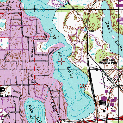 Topographic Map of Long Lake, MN