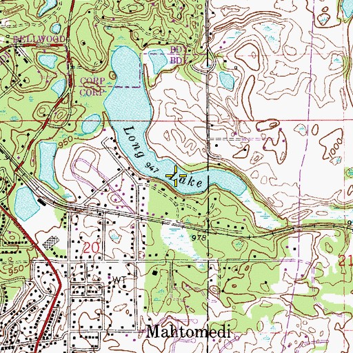 Topographic Map of Long Lake, MN
