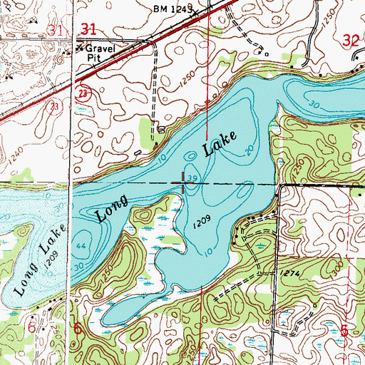 Topographic Map of Long Lake, MN