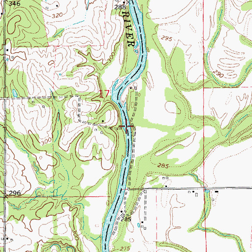 Topographic Map of Finley Ferry (historical), AR