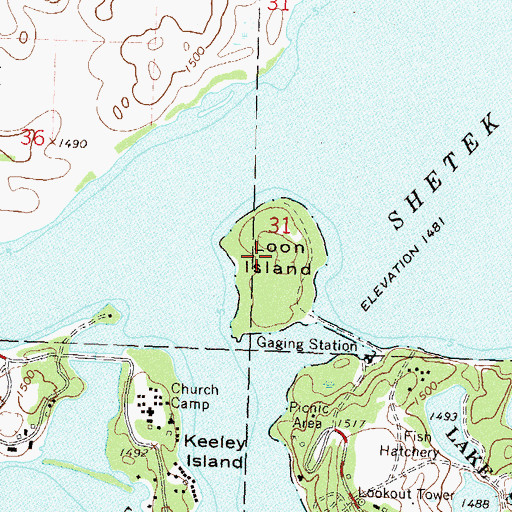 Topographic Map of Loon Island, MN