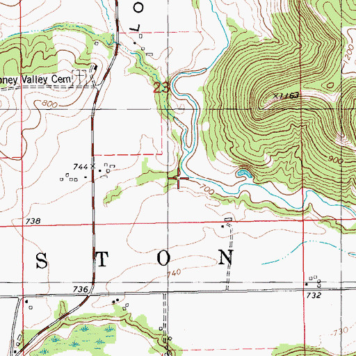 Topographic Map of Looney Valley, MN