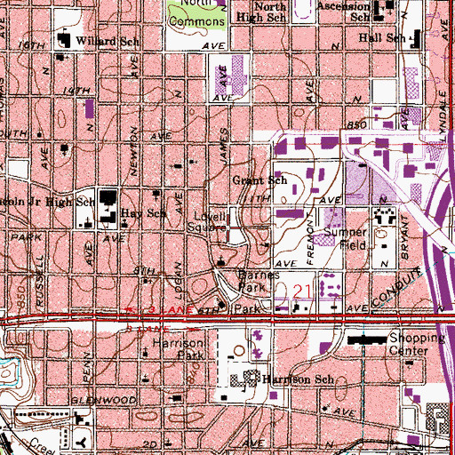 Topographic Map of Lovell Square, MN