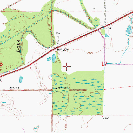 Topographic Map of Beaver Ditch (historical), AR