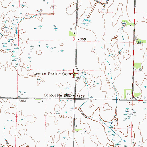 Topographic Map of Lyman Prairie Cemetery, MN