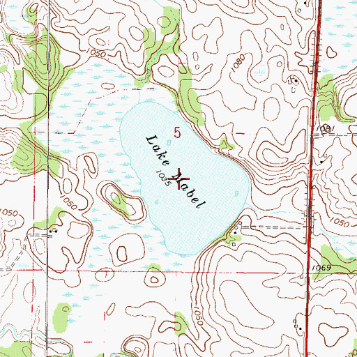 Topographic Map of Lake Mabel, MN