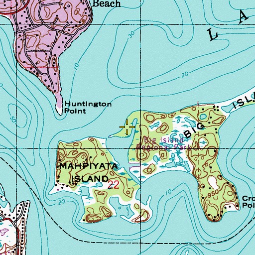 Topographic Map of Mahpiyata Island, MN