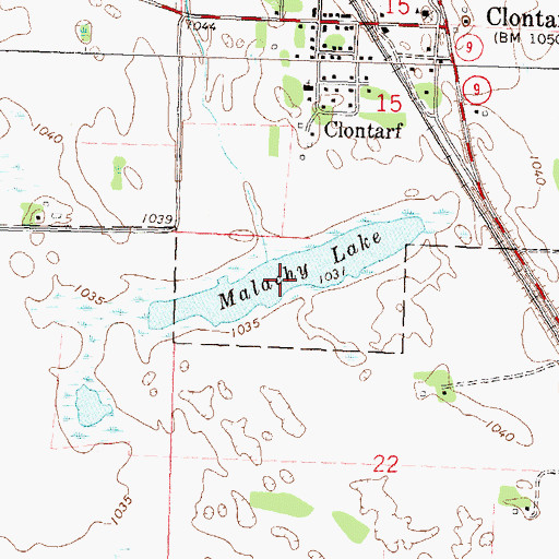 Topographic Map of Malachy Lake, MN
