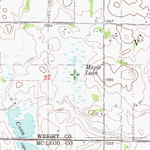 Topographic Map of Maple Lake, MN