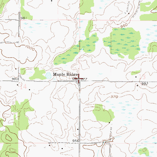 Topographic Map of Maple Ridge Church, MN