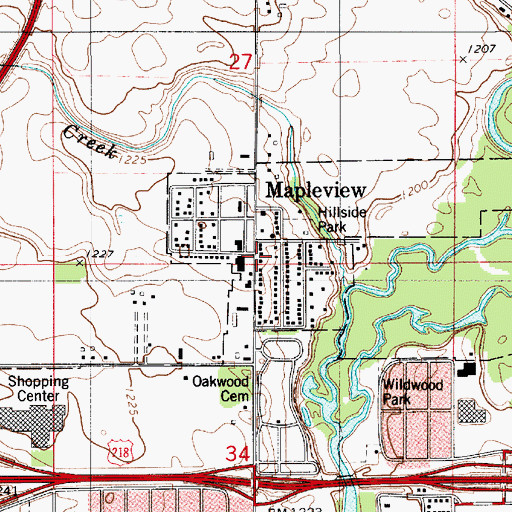 Topographic Map of Mapleview, MN