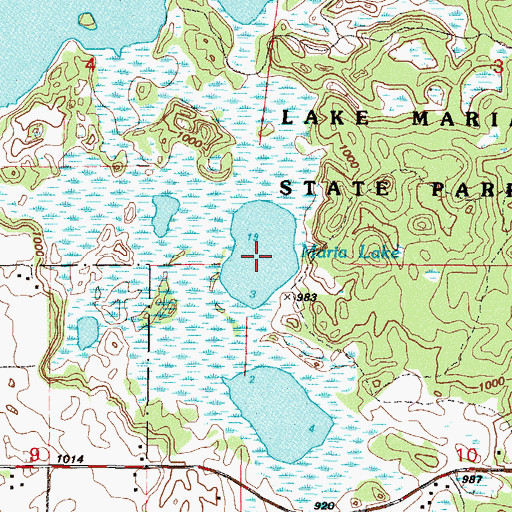 Topographic Map of Maria Lake, MN