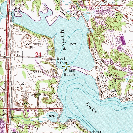 Topographic Map of Marion Lake, MN