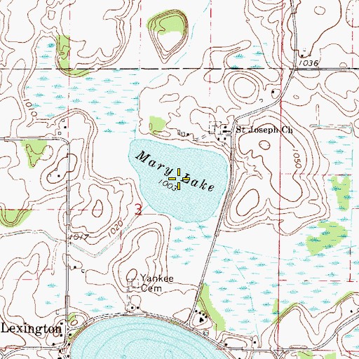 Topographic Map of Mary Lake, MN