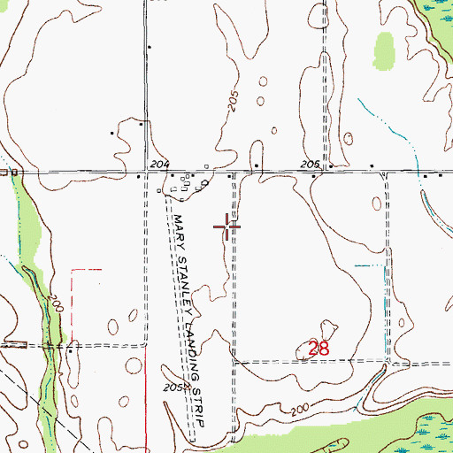 Topographic Map of David Stanley Memorial Airport, AR