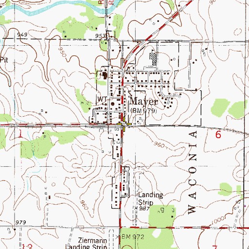 Topographic Map of Mayer, MN