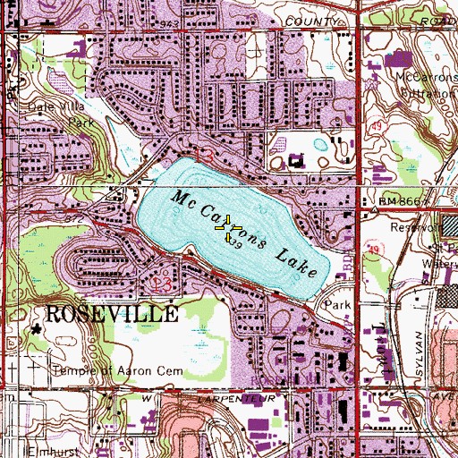 Topographic Map of McCarrons Lake, MN