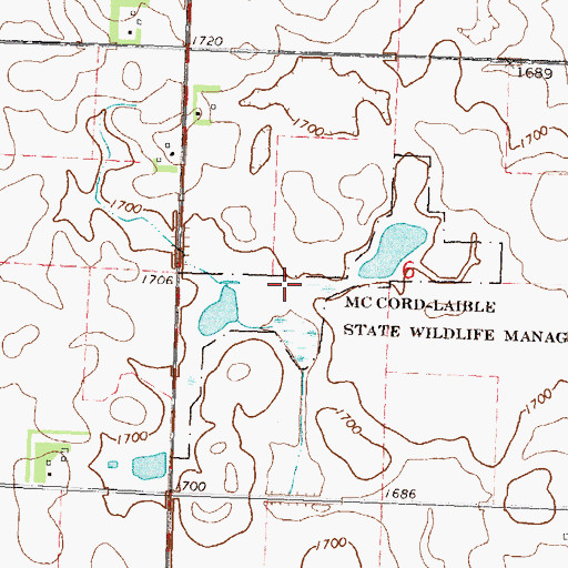 Topographic Map of McCord-Laible State Wildlife Management, MN