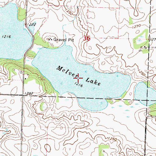 Topographic Map of McIver Lake, MN