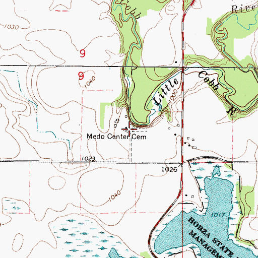 Topographic Map of Medo Center Cemetery, MN