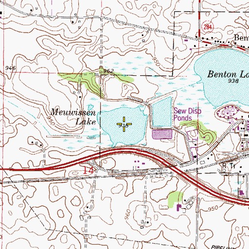Topographic Map of Meuwissen Lake, MN