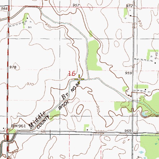 Topographic Map of Middle Branch Rush River, MN