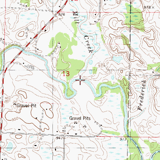 Topographic Map of Mill Creek, MN