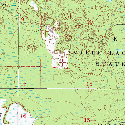 Topographic Map of Mille Lacs Kathio State Park, MN