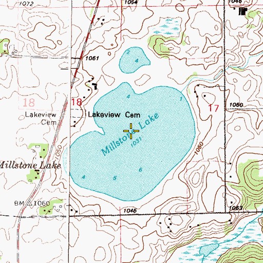 Topographic Map of Millstone Lake, MN