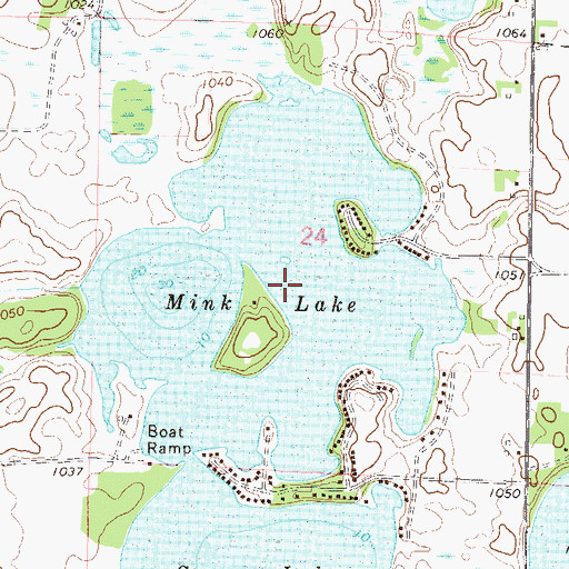 Topographic Map of Mink Lake, MN