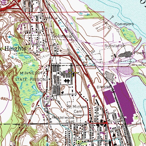 Topographic Map of Minnesota Correctional Facility - Stillwater, MN