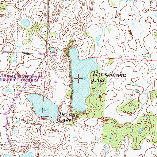 Topographic Map of Minnetonka Lake, MN