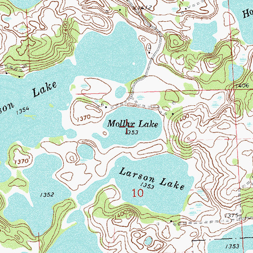 Topographic Map of Mollar Lake, MN